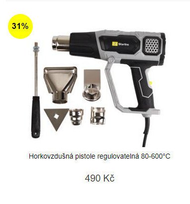 Horkovzdušná pistole regulovatelná 80-600°C