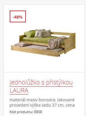 Jednolůžko s přistýlkou LAURA