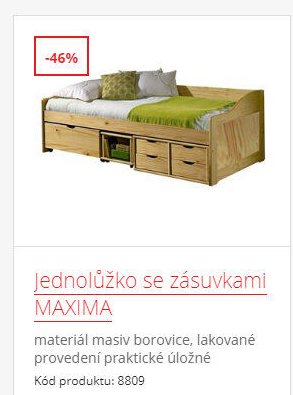 Jednolůžko se zásuvkami MAXIMA