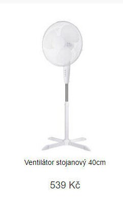 Ventilátor stojanový 40cm
