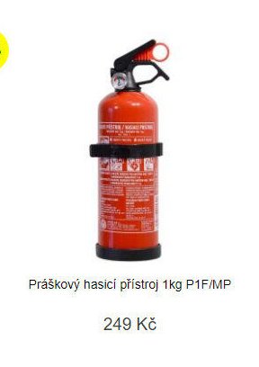 Práškový hasicí přístroj 1kg P1F/MP