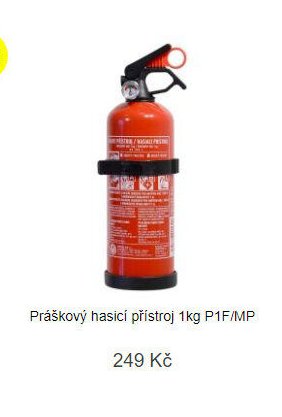 Práškový hasicí přístroj 1kg P1F/MP