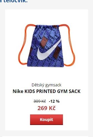 Nike KIDS PRINTED GYM SACK - Sportisimo aktualniletaky.eu