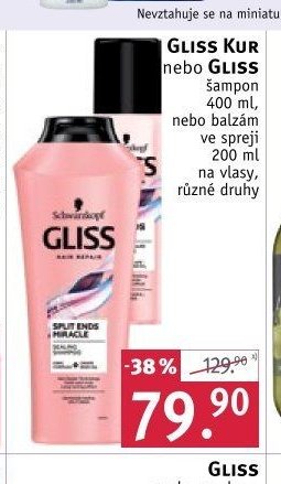 Gliss Kur nebo Gliss šampon 400 ml, balzám ve spreji 200 ml