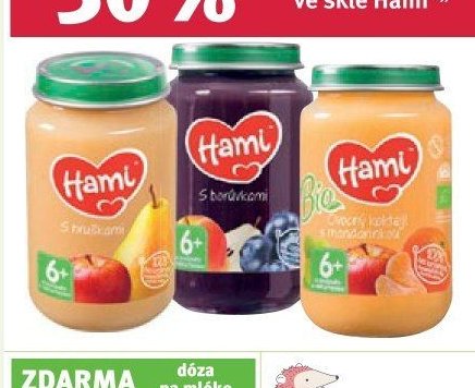Hami ovocné příkrmy ve skle