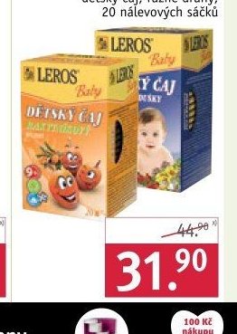 LEROS Baby dětský čaj, různé druhy, 20 nálevových sáčků