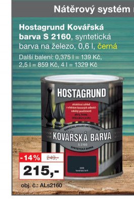 Hostagrund Kovářská barva S 2160, syntetická barva na železo, 0,6 l
