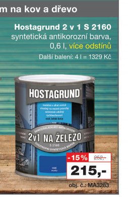 Hostagrund 2 v 1 S 2160 syntetická antikorozní barva, 0,6 l