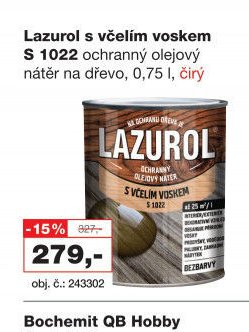 Lazurol s včelím voskem S 1022