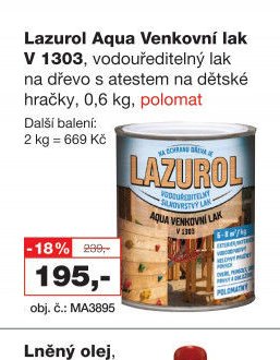 Lazurol Aqua Venkovní lak V 1303