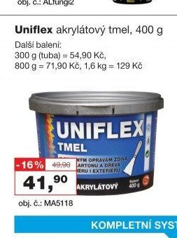 Uniflex akrylátový tmel, 400 g