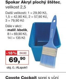 Spokar Akryl plochý štětec, velikost 2,5