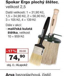 Spokar Ergo plochý štětec, velikost 2,5