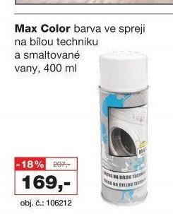Max Color barva ve spreji na bílou techniku a smaltované vany, 400 ml