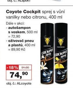 Coyote Cockpit sprej s vůní vanilky nebo citronu, 400 ml