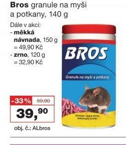 Bros granule na myši a potkany, 140 g