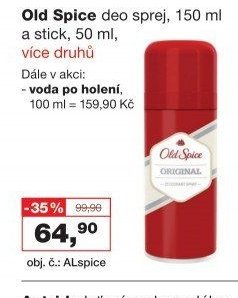 Old Spice deo sprej, 150 ml a stick, 50 ml