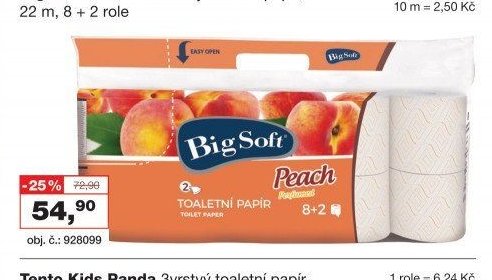 Big Soft Broskev 2vrstvý toaletní papír