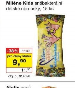 Miléne Kids antibakteriální dětské ubrousky