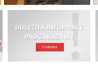 Důležité informace pro zákazníky