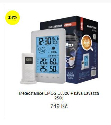 Meteostanice EMOS E8826 + káva Lavazza 250g