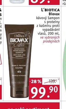 L'Biotica Biovax kávový šampon