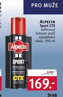 ALPECIN Sport CTX kofeinový šampon proti vypadávání vlasů, 250 ml