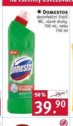DOMESTOS dezinfekční čistič WC, různé druhy, 700 ml, nebo 750 ml