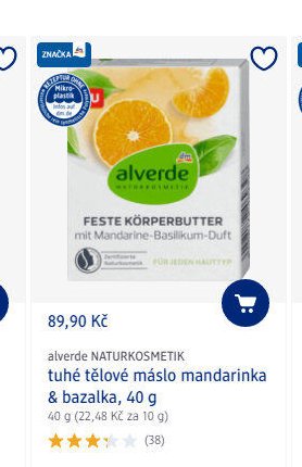 alverde NATURKOSMETIK tuhé tělové máslo mandarinka & bazalka, 40 g - dm drogerie aktualniletaky.eu
