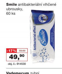 Smile antibakteriální vlhčené ubrousky