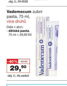 Vademecum zubní pasta