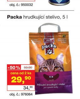 Packa hrudkující stelivo