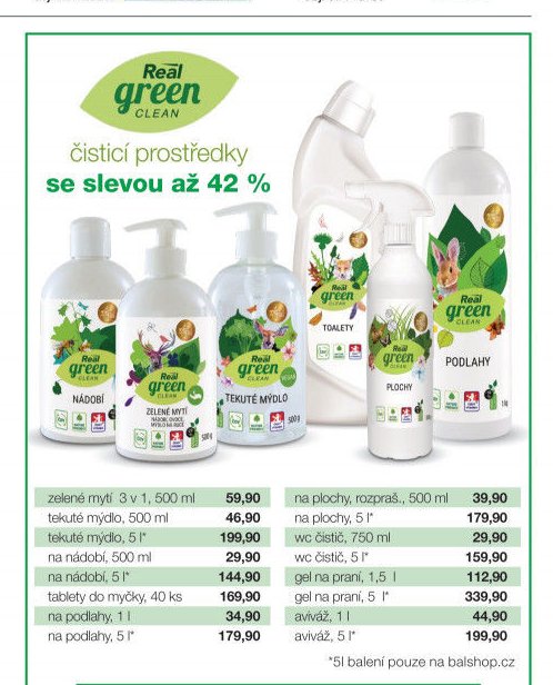 Real green čisticí prostředky