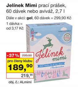 Jelínek Mimi prací prášek, 60 dávek nebo aviváž, 2,7 l