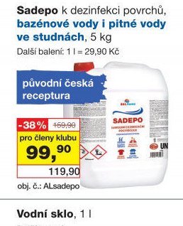Sadepo k dezinfekci povrchů, bazénové vody i pitné vody ve studnách, 5 kg