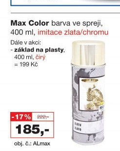 Max Color barva ve spreji, 400 ml, imitace zlata/chromu