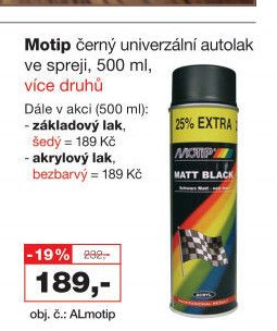 Motip černý univerzální autolak