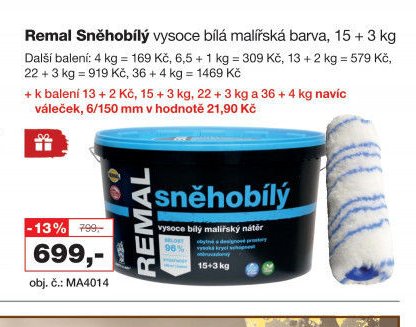 Remal Sněhobílý vysoce bílá malířská barva