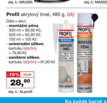 Profil akrylový tmel