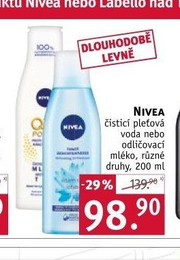 NIVEA čisticí pleťová voda nebo odličovací mléko