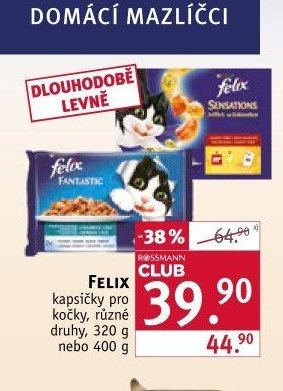 FELIX kapsičky pro kočky, různé druhy, 320 g nebo 400 g