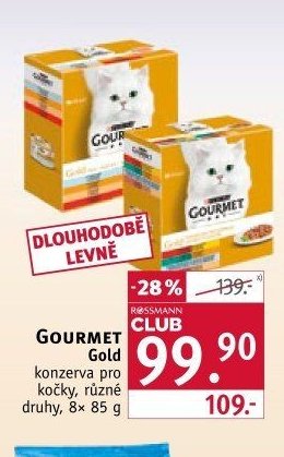 GOURMET Gold konzerva pro kočky, různé druhy, 8x 85 g