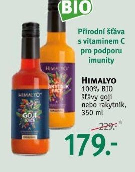 HIMALYO 100% BIO šťáva goji nebo rakytník 350 ml