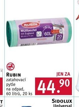 RUBIN zatahovací pytle na odpad, 60 litrů, 20 ks