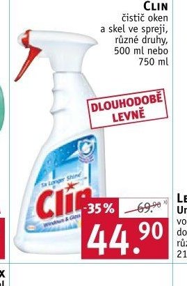 CLIN čistič oken a skel ve spreji, 500 ml nebo 750 ml