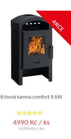 Krbová kamna comfort 8 kW