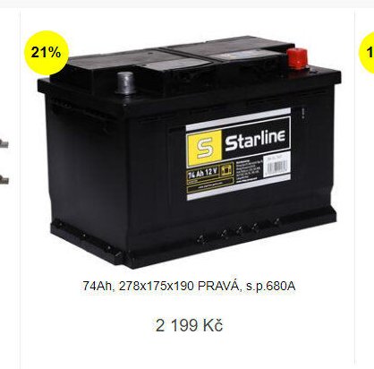 74Ah, 278x175x190 PRAVÁ, s.p.680A