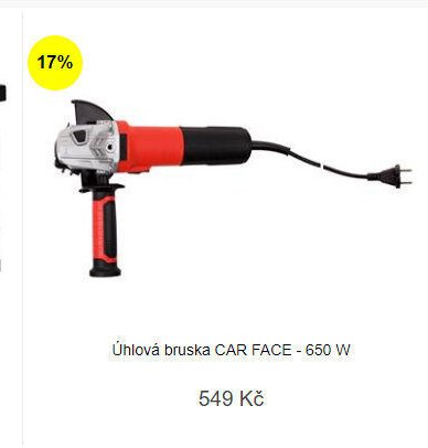 Úhlová bruska CAR FACE - 650 W