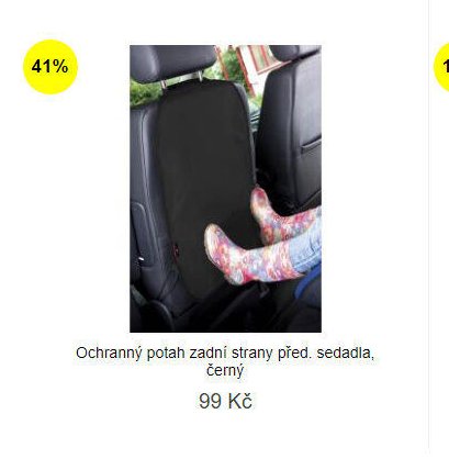 Ochranný potah zadní strany před. sedadla, černý
