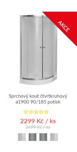 Sprchový kout čtvrtkruhový a1900 90/185 potisk